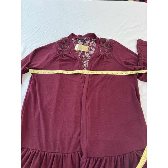 NWT Suzanne Betro XL Lace Back Burgundy Open Cardigan Career Church Event - Picture 6 of 6